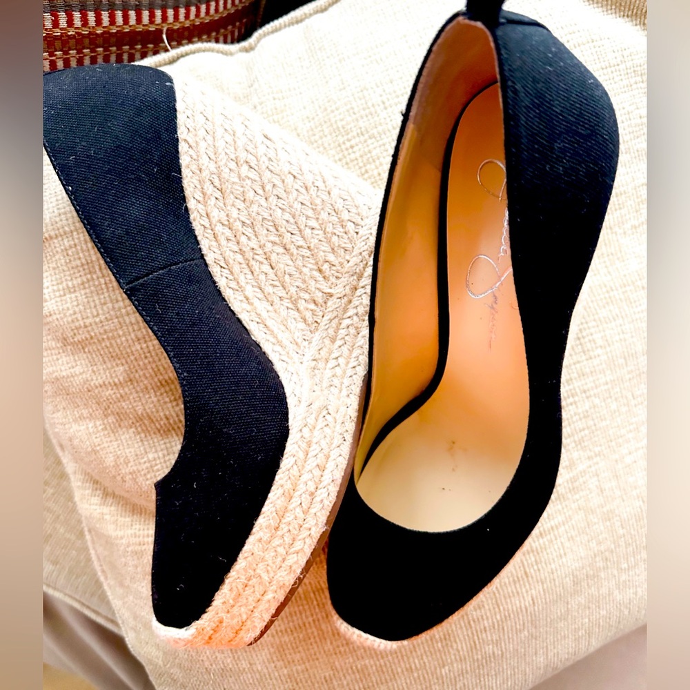 Black canvas wedge Jessica Simpson